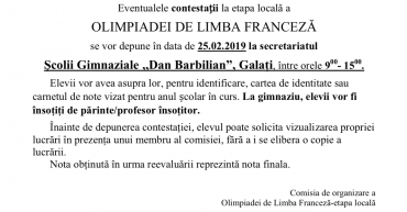 anunt contestatii olimpiada franceza galati 2019